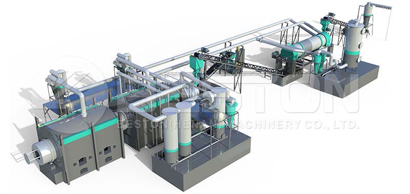 Layout of Rice Hull Charcoal Machine